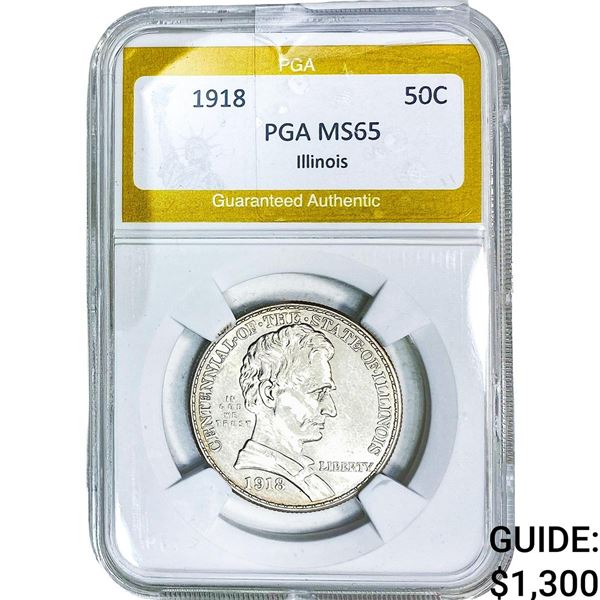 1918 Illinois Half Dollar PGA MS65