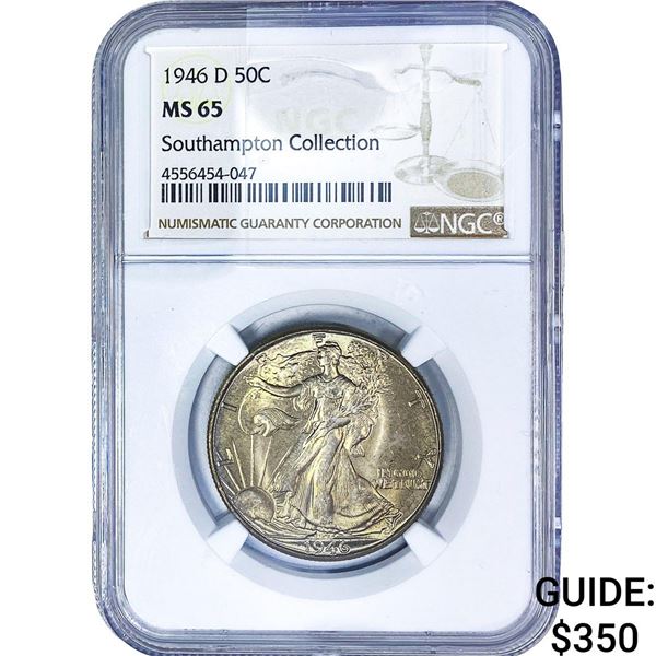 1946-D Walking Liberty Half Dollar NGC MS65