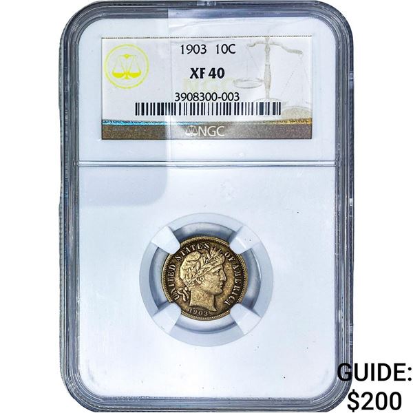 1903 Barber Dime NGC XF40
