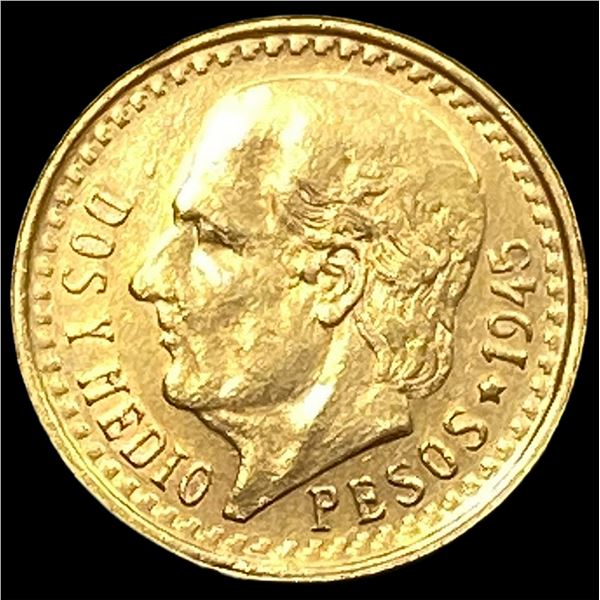 1945 Gold Mexico Pesos