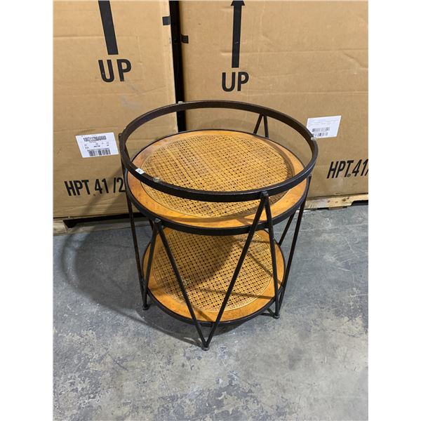 Metal and Wicker Table