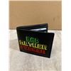 Image 1 : Bad Mother Fucker Wallet Black With Yellow Green And Red Stitching Genuin Leather