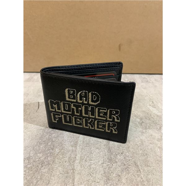 Bad Mother Fucker Wallet Black With Silver Stitching Genuine Leather