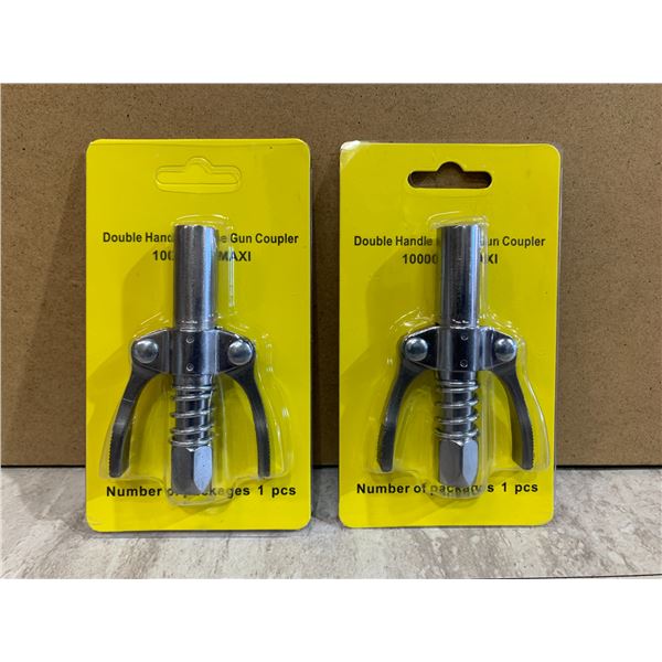 Lot of 2 Double Handled Grease Gun Couplers
