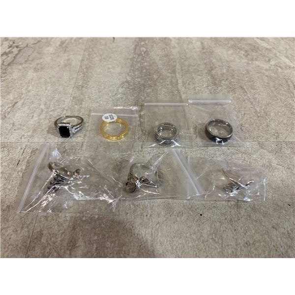 Lot of 7 Assorted Brand New Rings
