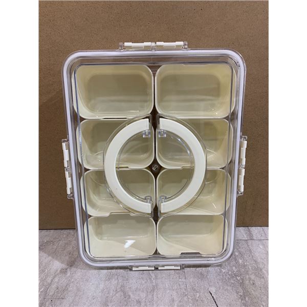 8 Compartment Divided Serving Tray w/ Lid