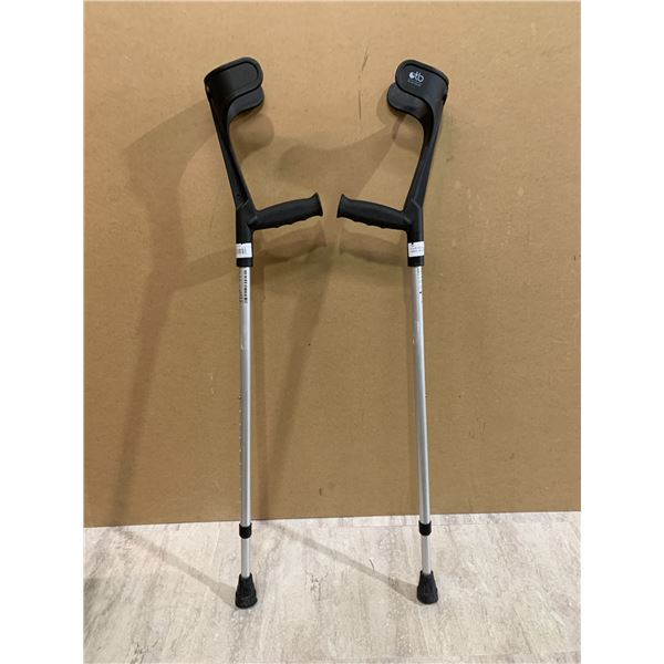 Lot of 2 KLASSIKER Open Cuff Aluminum Forearm Crutches - Made in Germany