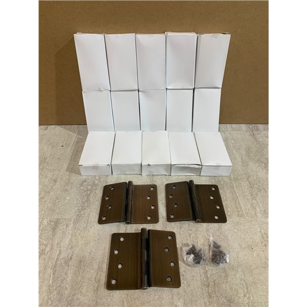 Brushed Bronze Finish Metal Hinges - 45 Total
