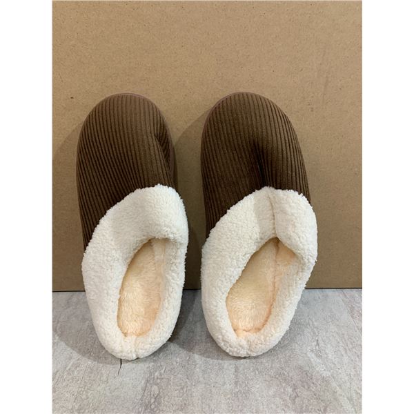 Brown Slip-On Slippers - Size 9-10 Women's
