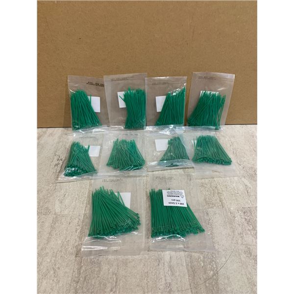 1000 PCS Small Green Zip Ties - 4in x 0.1in