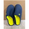 Image 1 : Mens 2 Tone Blue Yellow Memory Foam Slippers Size 8 - 9
