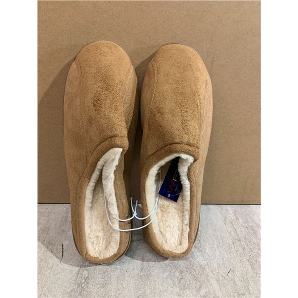 Mens Comfy Slippers Tan Size 12 - 13