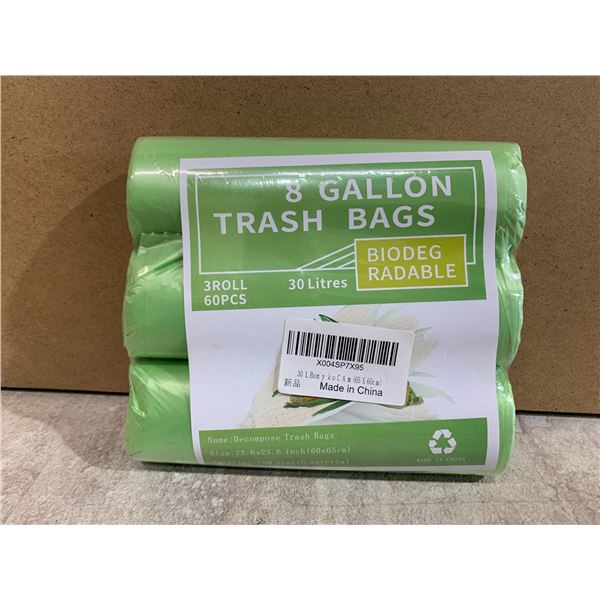 8 Gallon Trash Bags 30 Litres 3 Rolls 60 Pcs