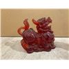Image 11 : Lot of 2 Red Resin Fu Dogs