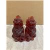Image 12 : Lot of 2 Red Resin Fu Dogs