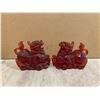Image 1 : Lot of 2 Red Resin Fu Dogs