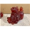 Image 2 : Lot of 2 Red Resin Fu Dogs