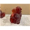 Image 4 : Lot of 2 Red Resin Fu Dogs