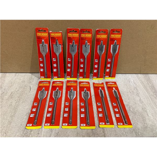 Lot of 12 Pro Sense Wood Spade Bit Multible Sizes