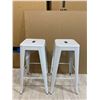 Image 1 : Lot of 2 Metal Stacking Stools 30in Tall White Colour