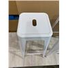 Image 2 : Lot of 2 Metal Stacking Stools 30in Tall White Colour