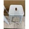 Image 3 : Lot of 2 Metal Stacking Stools 30in Tall White Colour