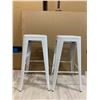 Image 5 : Lot of 2 Metal Stacking Stools 30in Tall White Colour
