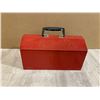 Image 10 : Red Metal Tool Box w/ Insert & Assorted Tools / Bits