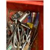 Image 5 : Red Metal Tool Box w/ Insert & Assorted Tools / Bits