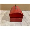 Image 9 : Red Metal Tool Box w/ Insert & Assorted Tools / Bits