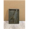 Image 1 : Decorative Cast Iron Relief Plaque Featuring A Frog on A Branch