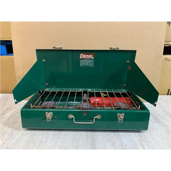 Rare Vintage Coleman 3 Burner Liquid Fuel Camp Stove