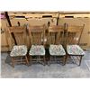 Image 1 : 4 Wooden Vintage Table Chairs With Cushings