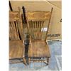Image 6 : 4 Wooden Vintage Table Chairs With Cushings