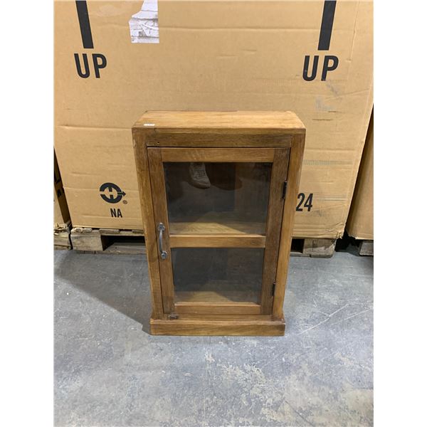 Vintage Solid Wood Cabinet w/ Glass Doors