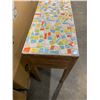 Image 10 : Wooden Console Table w/ Mosaic Top and Three Drawers