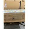 Image 4 : Wooden Console Table w/ Mosaic Top and Three Drawers