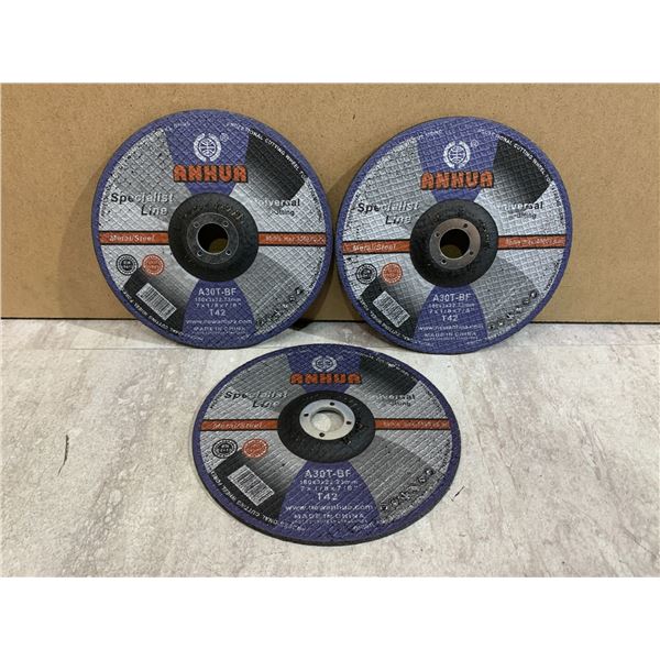 Lot of 3 Depressed Center Cutting Discs - 7 1/8 x 7/8