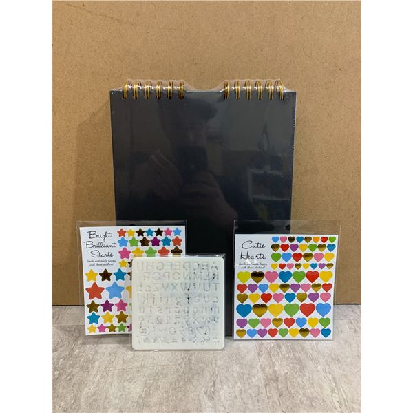 Black Scrap Book w/ Stencils & Stickers