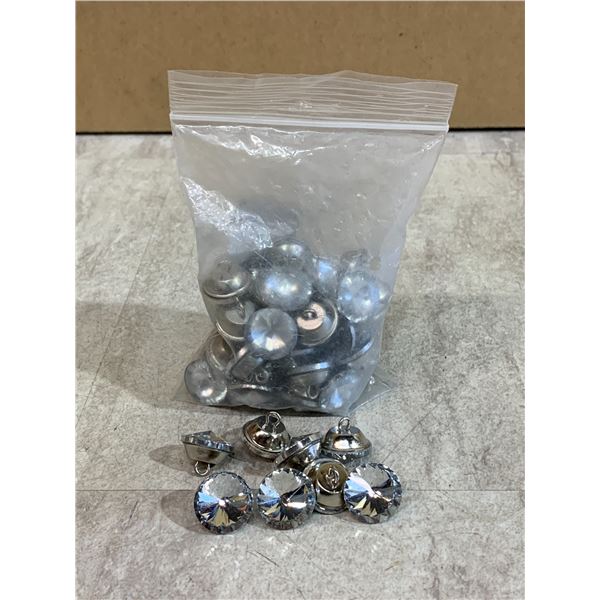 50 Pcs Metal Rhinestone Buttons