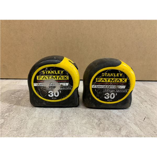 Lot of 2 Stanley Fat Max 30ft Measuring Tapes