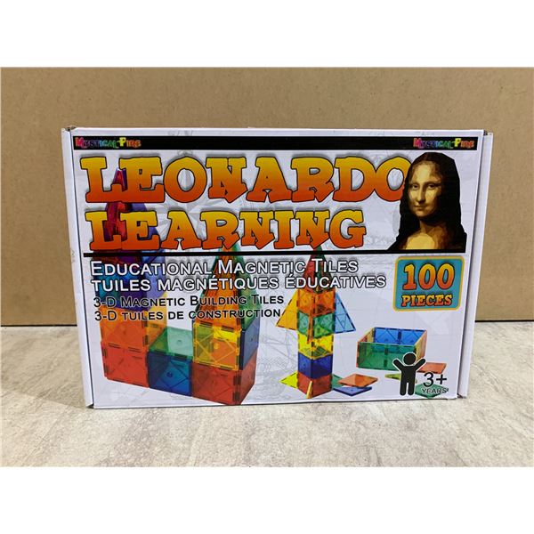 Leonardo Learning Educational Magnetic Tiles - 100 PCS Magnetic