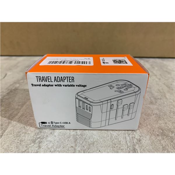 Travel Adapter - Typc C + USB-A w/ Variable Voltage