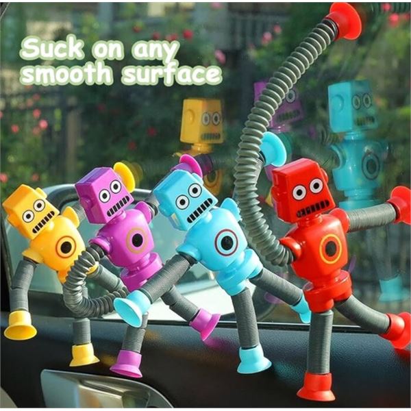 8 Pcs - Suction Cup Robot Sensory Toys
