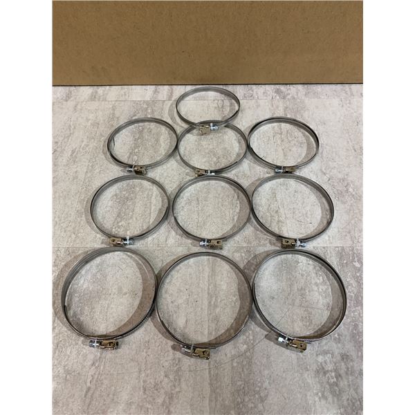 9.5 inch 430 Stainless Steel Duct Clamps - 10 Pcs