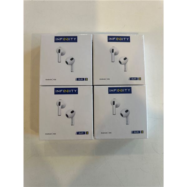 Lot of 4 Infinity SUR 3 Wireless Headphones - Android and iOS