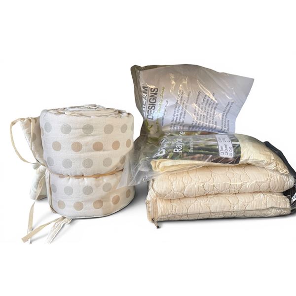 New Group of Organic Baby Bedding - includes Bamboo Rayon Duvet Crib, Blanket & Crib Pillow. Total 3