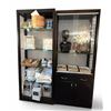 Image 1 : Dark Wooden & Glass Display Cabinet - Content is not included