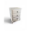 Image 1 : Provincial French White 3-Drawer Nightstand - includes content