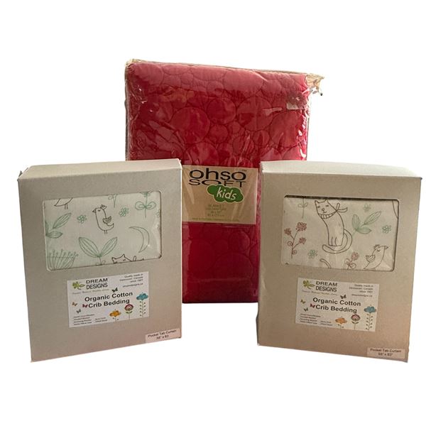 New Organic Baby Crib Bedding - approx. TOTAL R.V. $159.99